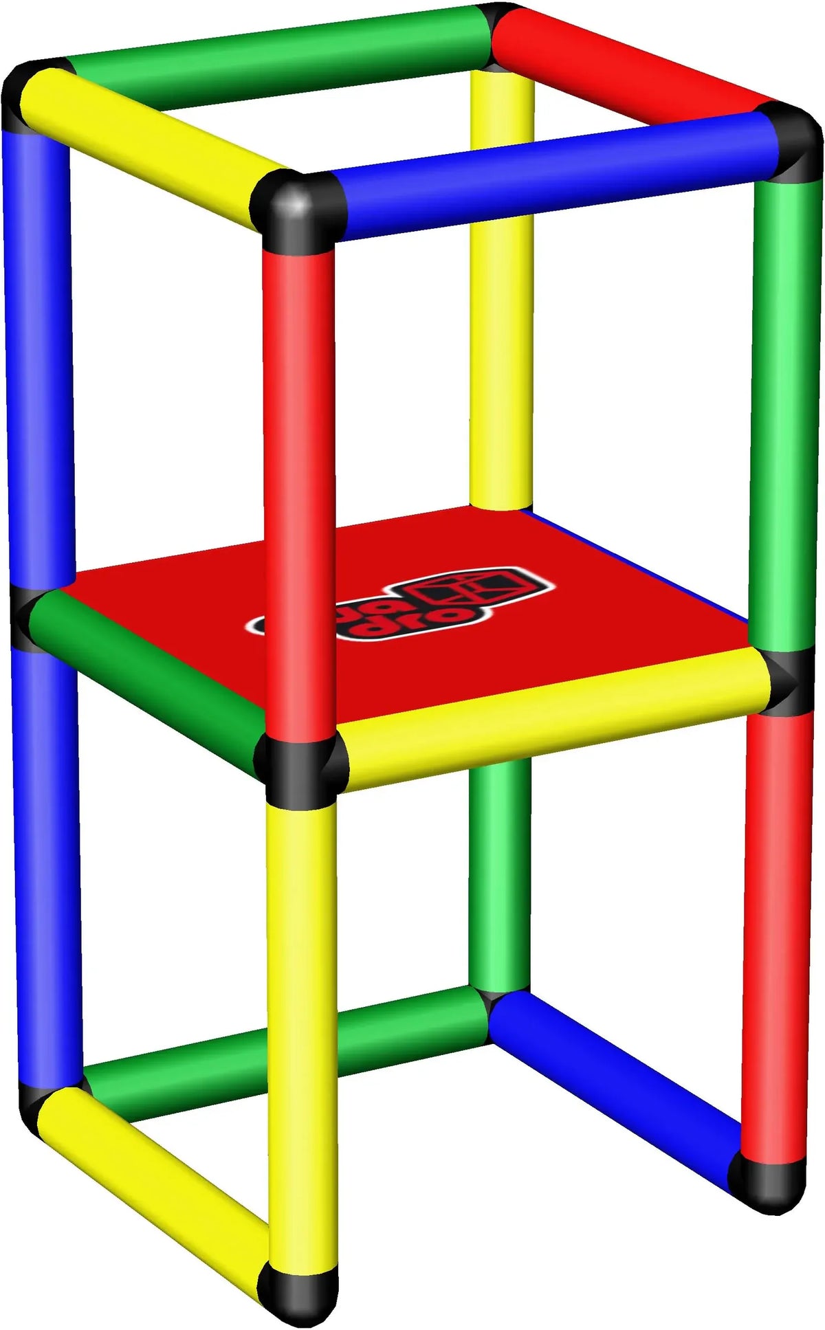 Compact QUADRO learning tower with square base and red standing platform