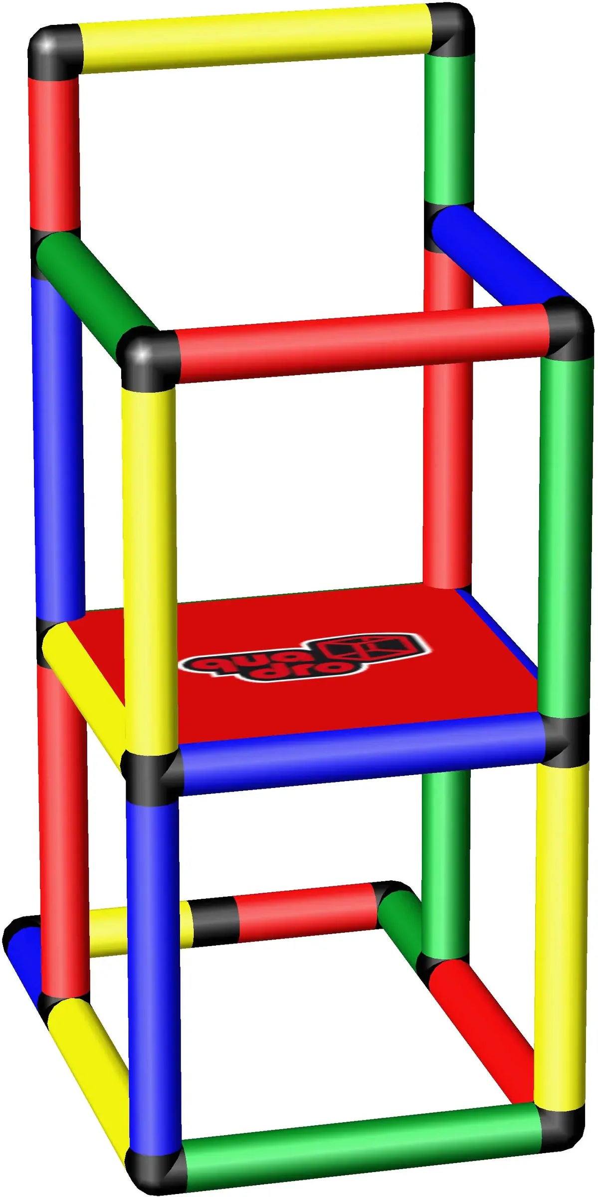 Narrow QUADRO learning tower with two levels and an enclosed standing area