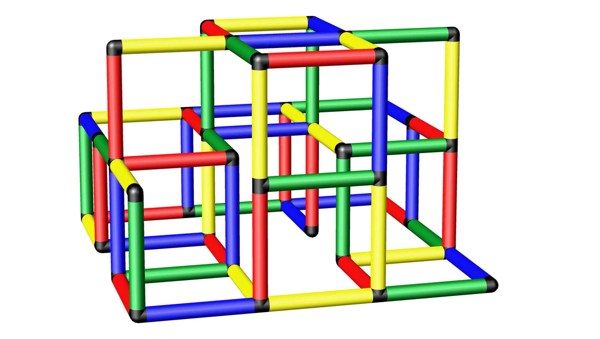 Three-dimensional view of a multilevel QUADRO cube maze
