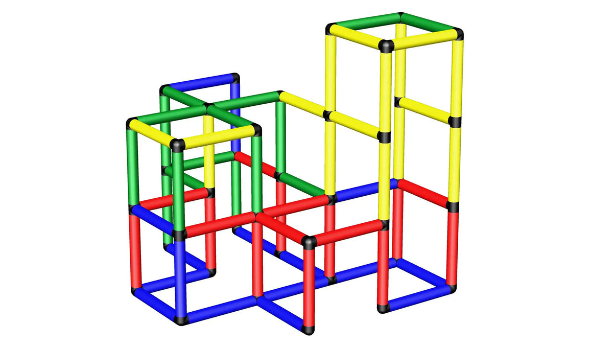 Three-dimensional view of connected QUADRO towers at different heights