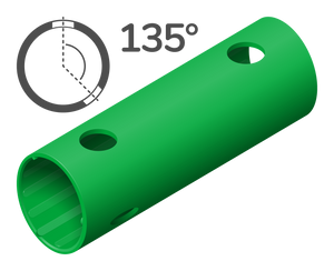 Tube 15 cm 135° (3 holes)