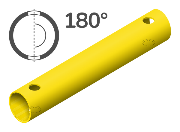 Tube 35 cm 180° (4 holes)